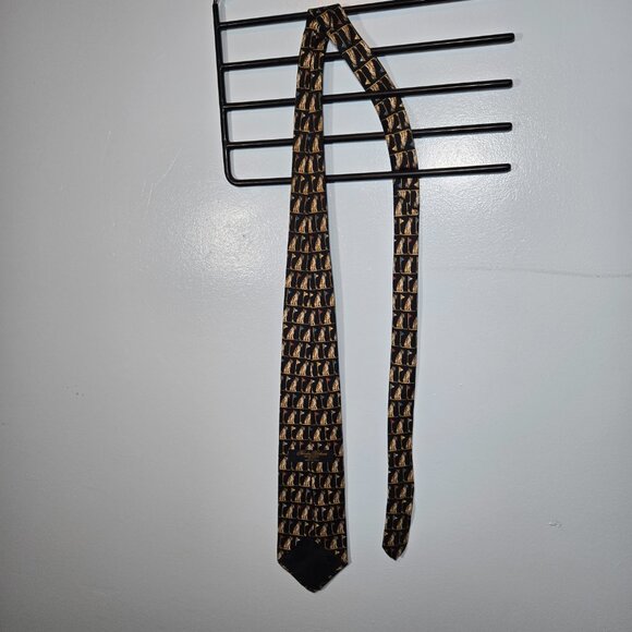 Vintage Brooks Brothers Blue Silk Tie Tigers & Golf Made in USA 3.75" x 57" - Picture 6 of 7